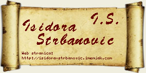 Isidora Štrbanović vizit kartica